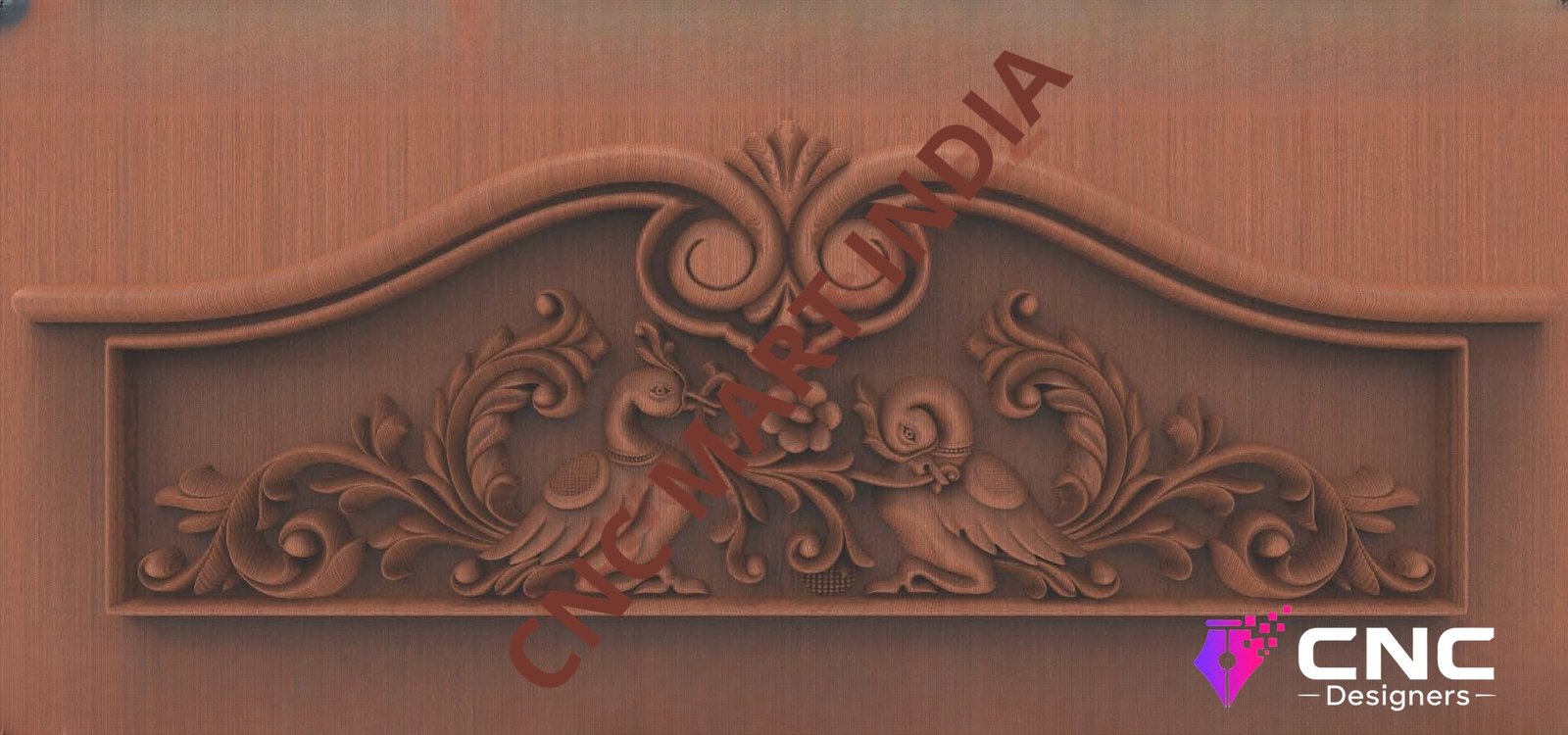 Beds & Sofa - BS-115 Peacock Motif Ornamental Headboard Carving Design